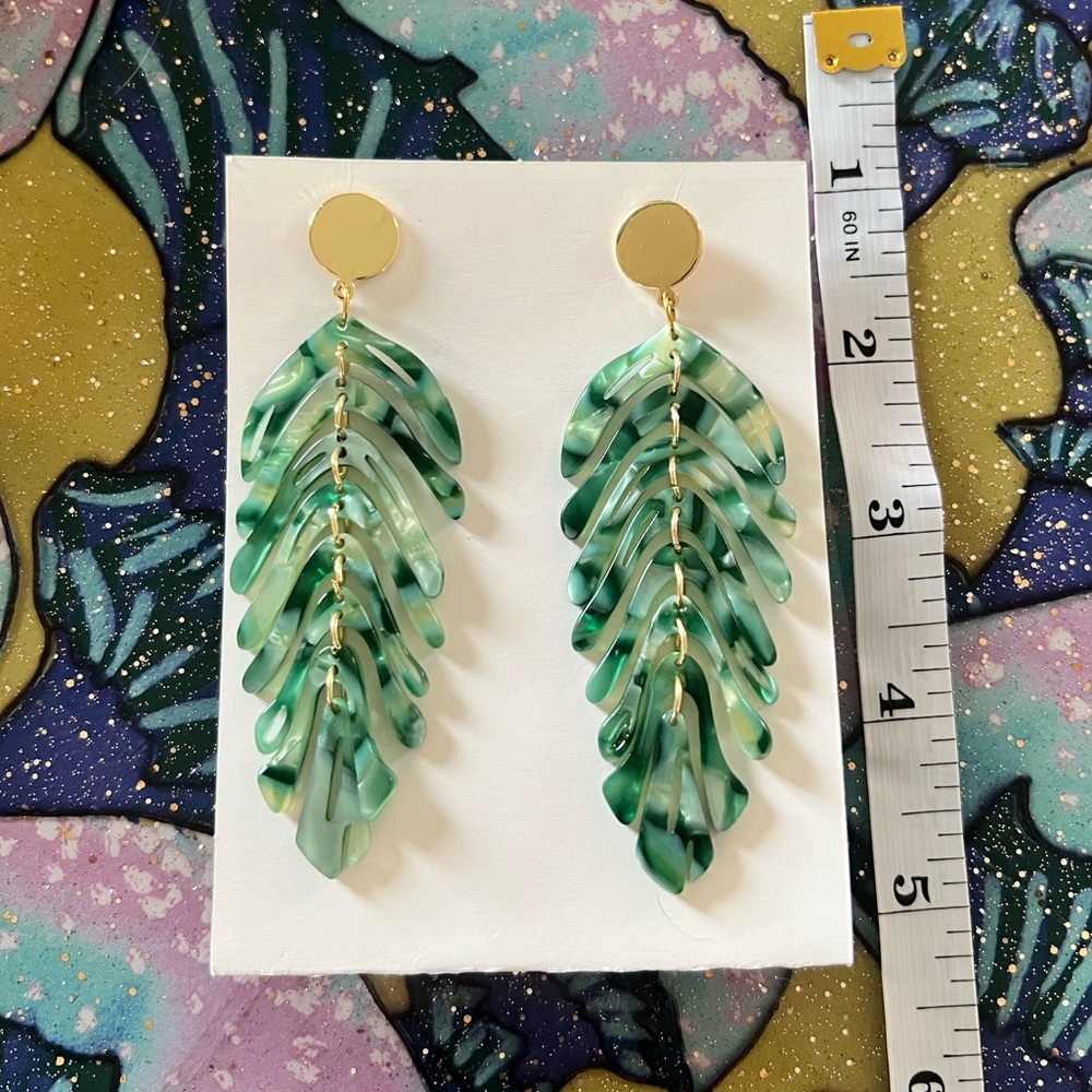 Gold Tone & Acrylic Statement Earrings